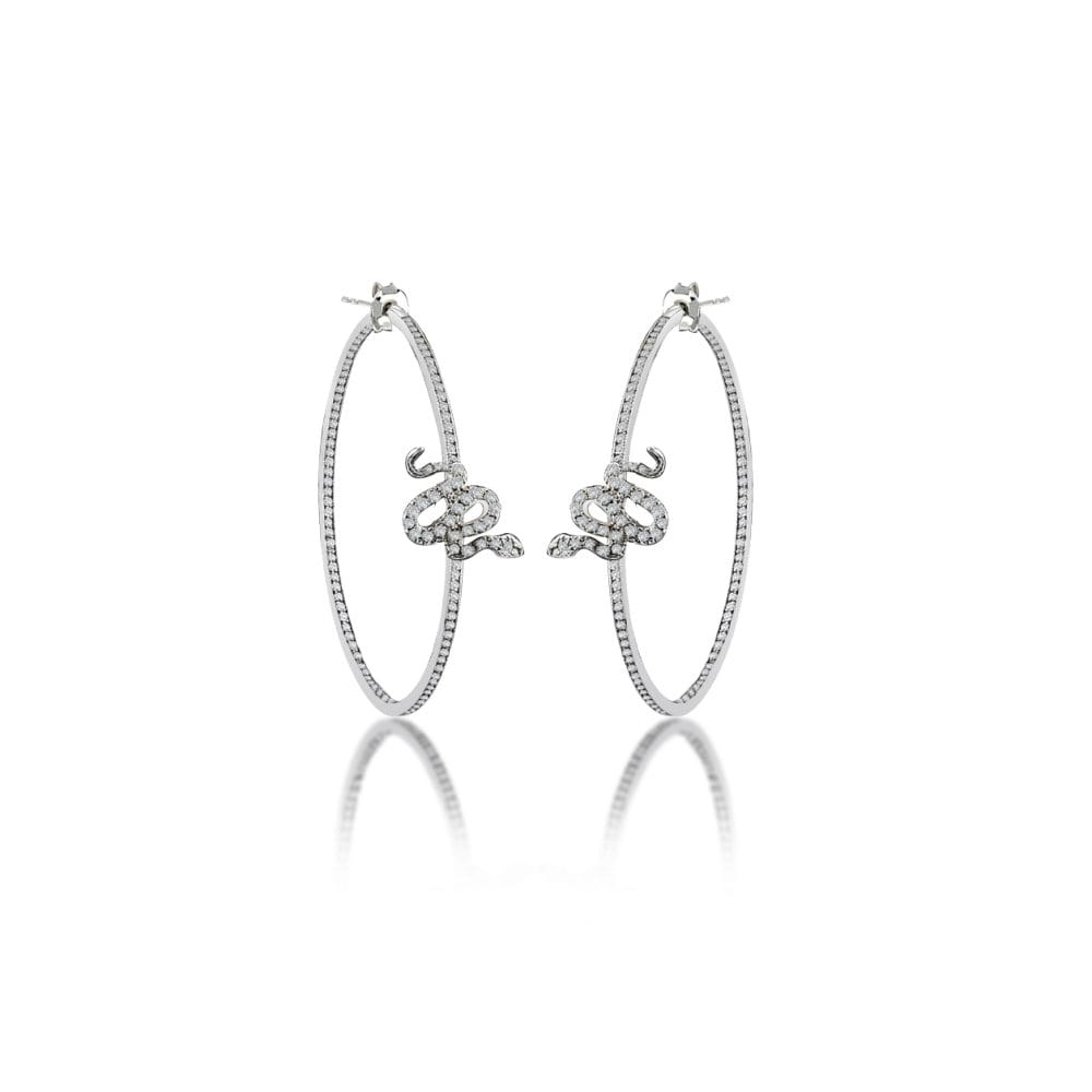 Beyaz Altın ve Pırlanta Halka Küpe