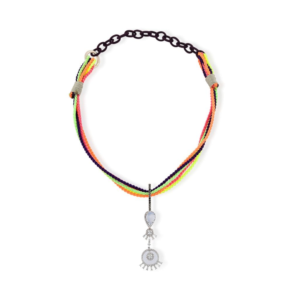 Çok Renkli Çubuk Elmas Kolye