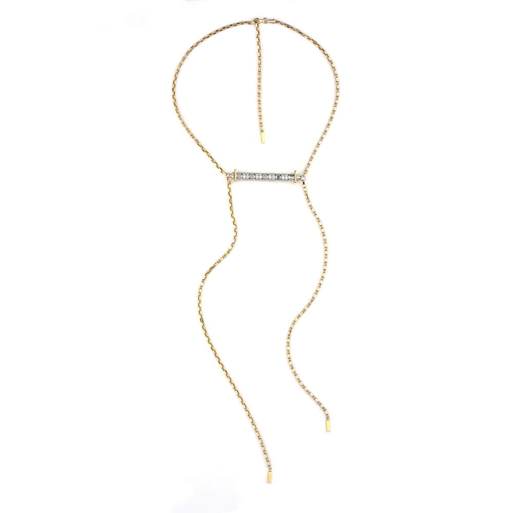 Jazzy Moderne Baget Pırlanta Kolye